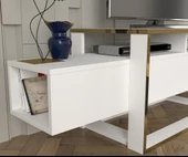 Bianco Tv Sehpası Beyaz - Gold thumbnail 3