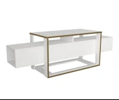 Bianco Tv Sehpası Beyaz - Gold thumbnail 5