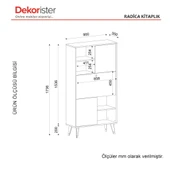 Radica Kitaplık Antrasit- Mermer thumbnail 8