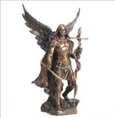 Aziz Gabriel Bronz Melek Heykel Biblo Dekor thumbnail 1