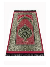 Ekonomik Osmanlı Tafta Seccade - 0150 - Bordo thumbnail 1