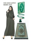 Haki Yeşil Namaz Elbiseli İbadet Seti thumbnail 1