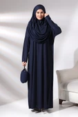 Tek Parça Namaz Elbisesi - Lacivert - 5015 thumbnail 2