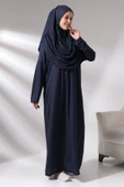 Tek Parça Namaz Elbisesi - Lacivert - 5015 thumbnail 5