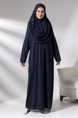Tek Parça Namaz Elbisesi - Lacivert - 5015 thumbnail 3