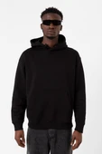 Siyah Erkek 3ip Kapşonlu Sweatshirt thumbnail 1