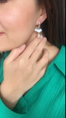 925 ayar gümüş inci küpe thumbnail 3