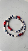 İnci lapis lazuli mercan kolye thumbnail 1