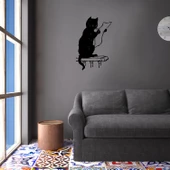 Folyo Sticker Gazete Okuyan Kedi thumbnail 2