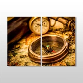 Gold Pusula Kanvas Tablo thumbnail 1