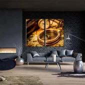 Gold Pusula Kanvas Tablo thumbnail 2