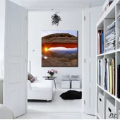 Mantarkaya Ve Batan Güneş Kanvas Tablo thumbnail 2