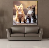 FARKLI RENKTE KEDİ KANVAS TABLO thumbnail 2