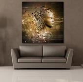GOLD ROBOT KANVAS TABLO thumbnail 2