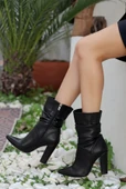 Erita Siyah Cilt Topuklu Bot thumbnail 2