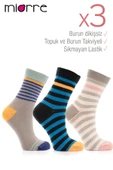 Miorre 3lü Bayan Çizgili Çorap thumbnail 1