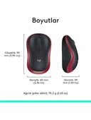 LOGITECH M185 KIRMIZI(2237) MOUSE  KABLOSUZ thumbnail 4