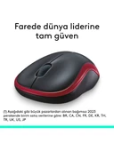 LOGITECH M185 KIRMIZI(2237) MOUSE  KABLOSUZ thumbnail 2