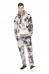 Erkek Batik Kapüşonlu Kanguru Cepli Uzun Kollu Pamuklu Sweatshirt thumbnail 2