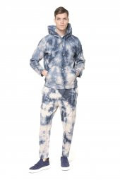 Erkek Batik Kapüşonlu Kanguru Cepli Uzun Kollu Pamuklu Sweatshirt thumbnail 9