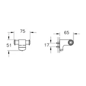 VitrA Base 700 A4407336 Askı, İkili, Siyah thumbnail 2
