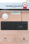 Oyuncu Klavyesi Kablolu Multiedya Q Klavye TK07 Siyah thumbnail 1