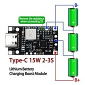 Type-C USB 2S BMS 15W 8.4V  1.5A Pil Şarj Boost Modülü thumbnail 3