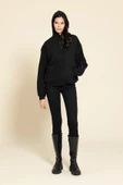 Oversize Kanguru Cepli Siyah Sweatshirt thumbnail 1