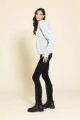 Oversize Fermuarlı Cepli Gri Sweatshirt thumbnail 6