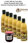 Limon Sarımsak Kürü 6 x 500 ml Cam Şişe Ev Yapımı  (Şekersiz kozalak Şurubu Hediye 425 cc) thumbnail 2