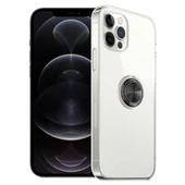 FitCase iPhone 12 Pro Max Kılıf Gross Ring Şeffaf Arka Kapak thumbnail 3