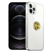 FitCase iPhone 12 / 12 Pro Kılıf Gross Ring Şeffaf Arka Kapak thumbnail 2