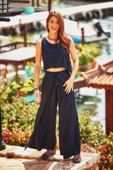 Bohem Beli Lastikli Düğmeli Tulum Elbise thumbnail 2