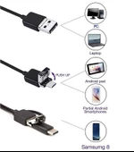 Endoskop 3 in 1 Yılan Kamera USB Micro Usb Type-C Uyumlu 20M thumbnail 2
