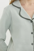Düğmeli Gömlek Model Pijama Takım - Yeşil thumbnail 4