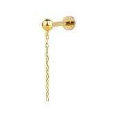 3 mm Top Zincirli Altın Piercing thumbnail 1