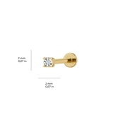 2 mm Tek Taş Altın Piercing thumbnail 2