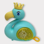 Kurmalı Işıklı Sevimli Flamingo - Yeşil thumbnail 2