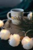 MAGICLEDCORNER Tüllü Ponpon Çiçek Led Işık Zinciri thumbnail 3