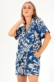 DoReMi Blue Patterned Kısa Kollu Kadın Şortlu Pijama Takım thumbnail 8