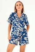 DoReMi Blue Patterned Kısa Kollu Kadın Şortlu Pijama Takım thumbnail 6