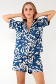 DoReMi Blue Patterned Kısa Kollu Kadın Şortlu Pijama Takım thumbnail 5