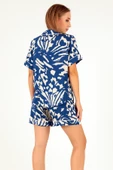 DoReMi Blue Patterned Kısa Kollu Kadın Şortlu Pijama Takım thumbnail 3
