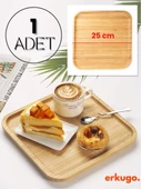 1 Adet Bambu Kare Servis Tabağı, Sunum Tabağı (25x25 cm) thumbnail 1
