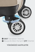 Polo&Sky Spring Model Gold Renk 2'li Valiz Seti Kabin + Orta thumbnail 4