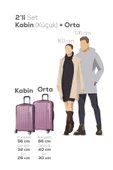 Spring Model Gül Kurusu Renk 2'li Valiz Seti Kabin + Orta thumbnail 4