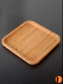 2 Adet Bambu Kare Servis Tabağı, Sunum Seti (25x25 cm) thumbnail 2