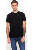 Baskısız Düz Sade Siyah Erkek Örme Tshirt thumbnail 1