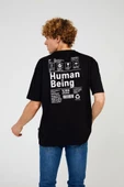 Black HUMAN HALF-RELAX TEE thumbnail 3
