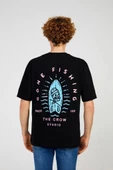 Black GONE FISHING RELAX TEE thumbnail 3